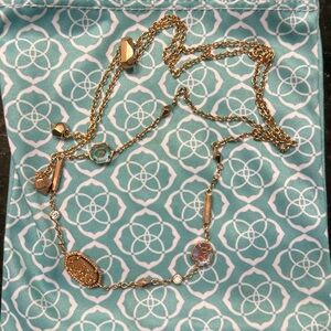 Kendra Scott Adjustable Elaina Rose Gold Drusy Necklace